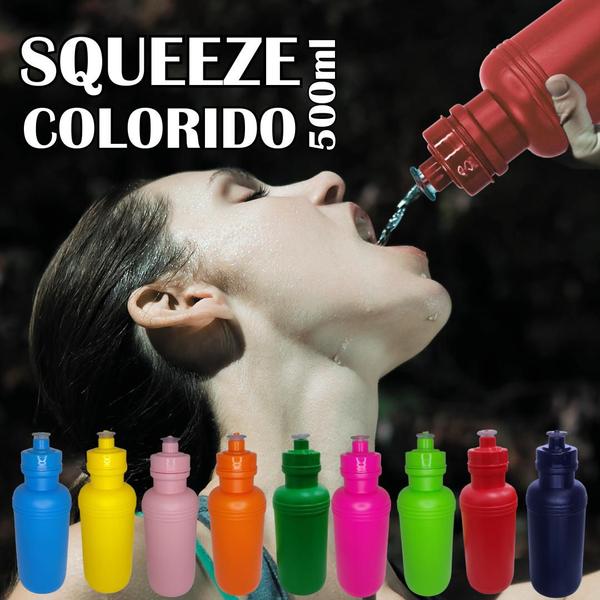 Imagem de 10 Garrafas Squeeze Coloridas 500ml