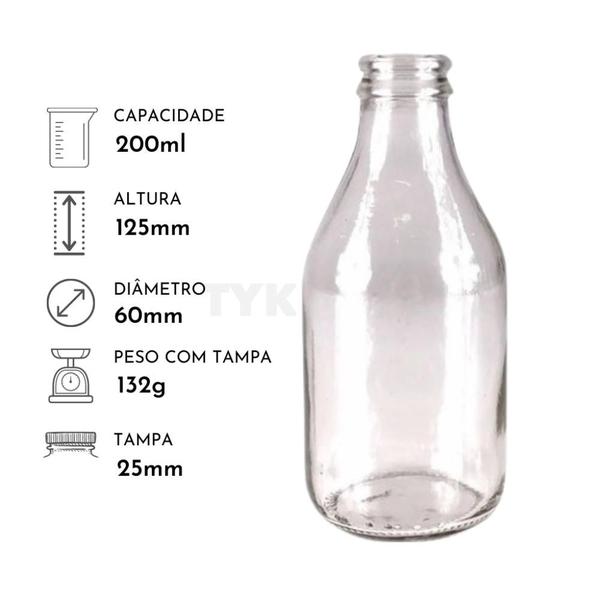 Imagem de 10 Garrafinhas De Vidro 200 Ml Com Rolha Coquinho