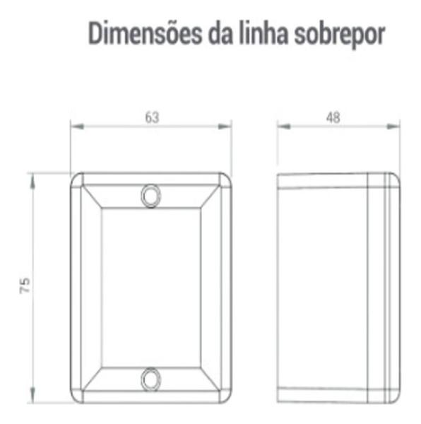 Imagem de 10 Interruptor Simples1 Tecla Sobrepor 6A Sistema X Canaleta