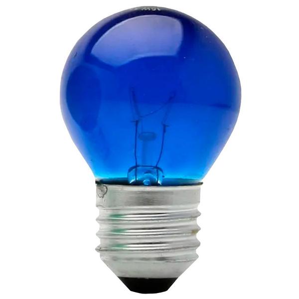 Imagem de 10 Lâmpada Bolinha Azul 40w Incandescente E-27 220v