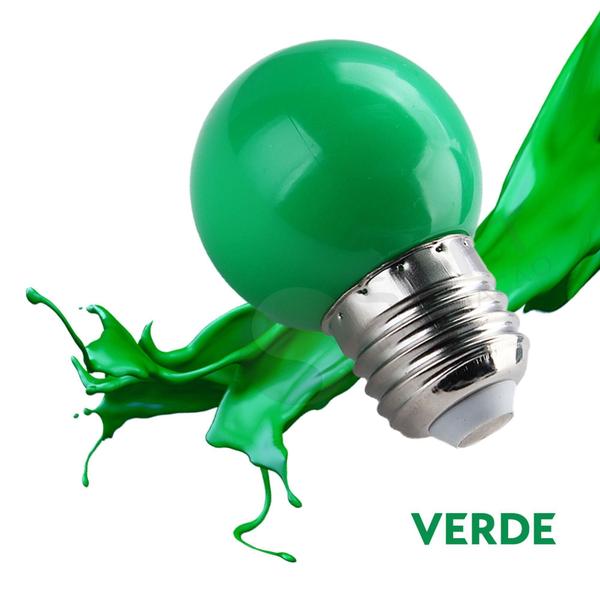 Imagem de 10 Lâmpadas LED Bolinha COLOR 1W 127V E27 - VERDE - CTB