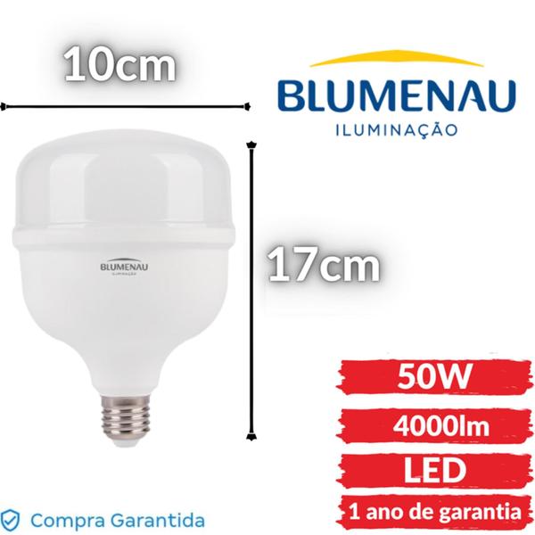 Imagem de 10 Lampadas Led Bulbo Alta Potencia 50w Quintal Galpao Casa