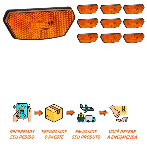 Imagem de 10 Lanterna Diamante Facchini LED Âmbar Saída Fios