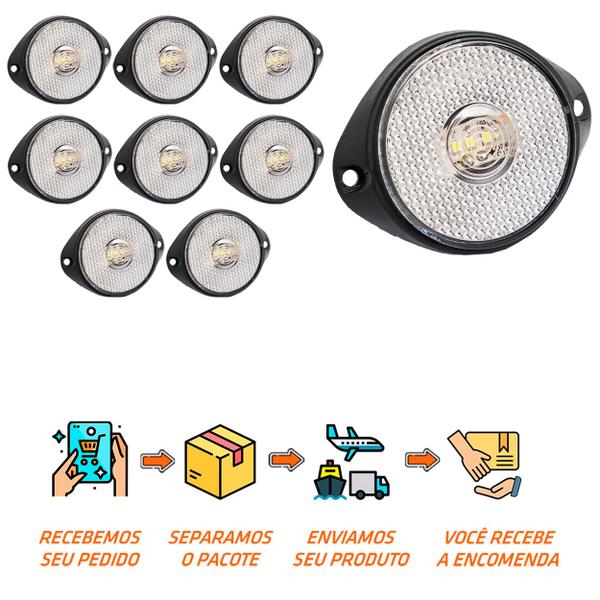 Imagem de 10 Lanterna Frontal Randon LED Cristal 65mm c/ Suporte - Fio