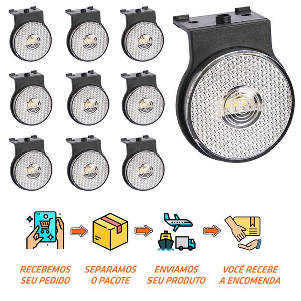 Imagem de 10 Lanterna Lateral Noma LED Cristal 65mm Suporte - Conector