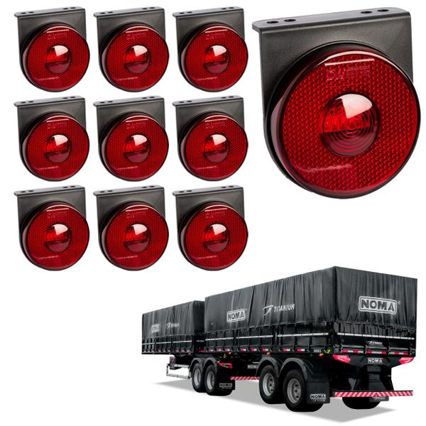 Imagem de 10 Lanterna Lateral Noma LED Rubi 85mm c/ Sup. - Conect.