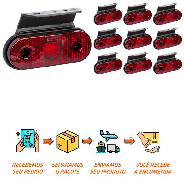 Imagem de 10 Lanterna Lateral Noma LED Rubi c/ Suporte - Fio