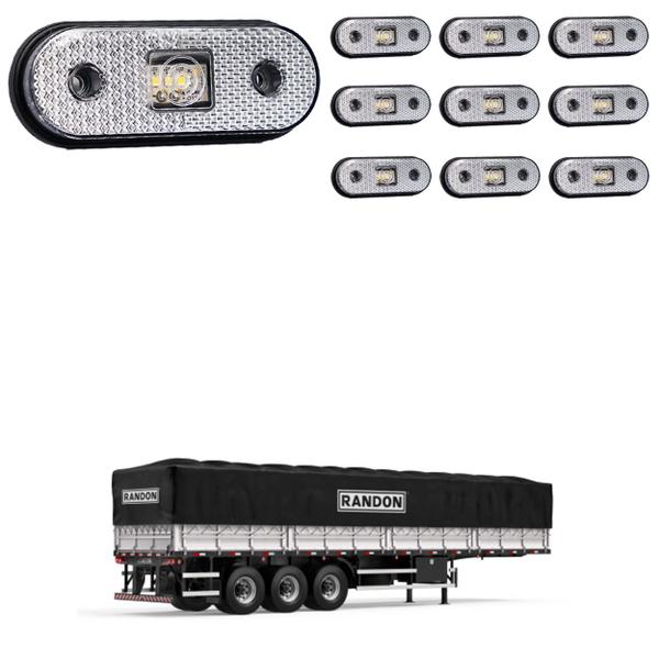 Imagem de 10 Lanterna Lateral Randon LED Cristal Saída Fios