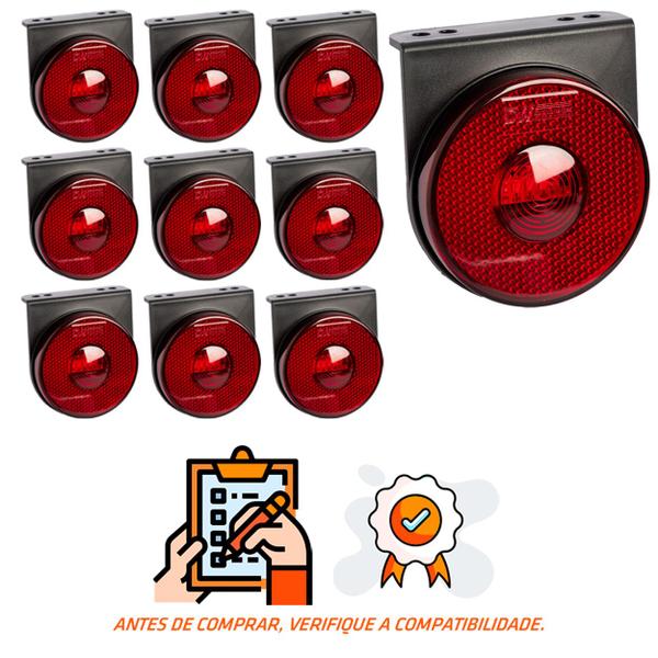 Imagem de 10 Lanterna Lateral Randon LED Rubi 85mm c/ Suporte - Fio