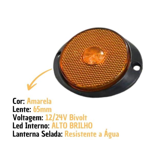 Imagem de 10 Lanternas Lateral LED Caminhão Carreta Frontal Amarela