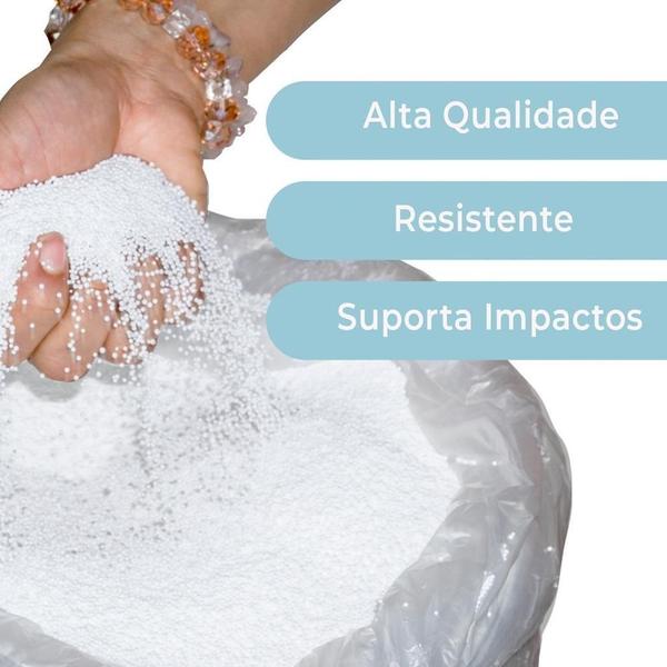 10 Litros Isopor Bolinha Micropérola Puff Artesanato 1L 1Mm - SF Imagem de 10 Litros Isopor Bolinha Micropérola Puff Artesanato 1L 1Mm