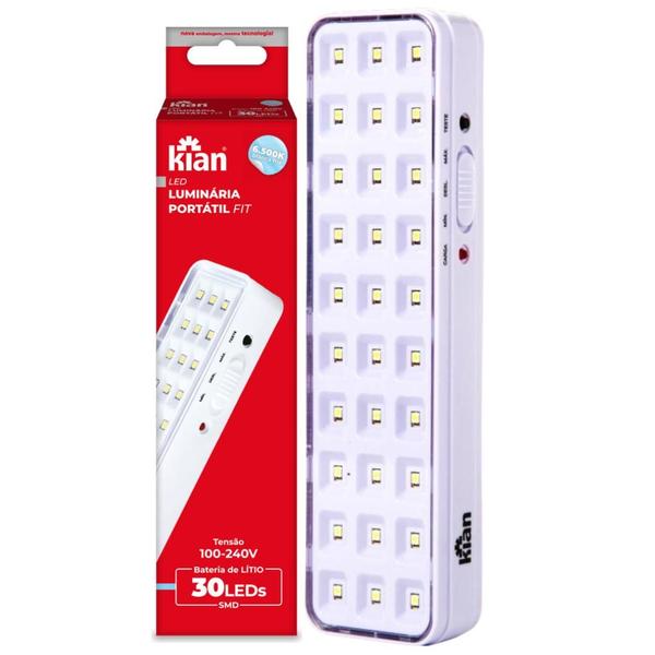 Imagem de 10 Luminária De Emergência Autônoma De Led 30leds 1,5w