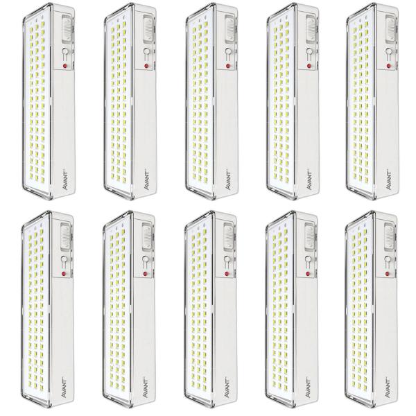 Imagem de 10 Luminária Emergência 60 Leds Recarregável Portátil Bivolt