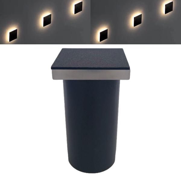 Imagem de 10 Luminárias Balizadores Spot Led SMD Em PVC De 3W Luz Branco Quente De Embutir Em Piso Chão Solo Gramado Jardim