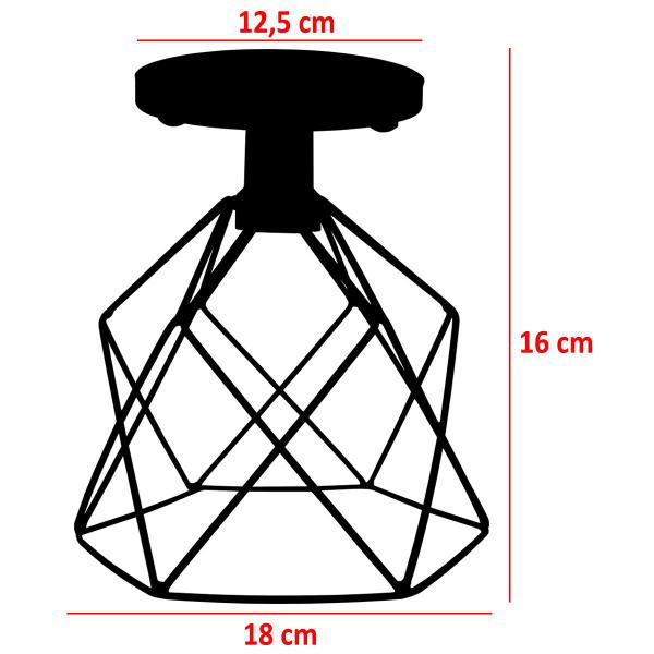 Imagem de 10 Lustres Teto Plafon Industrial Aramado Cálice Retrô Luminária Sobrepor Vintage Dourado AgpIlumini