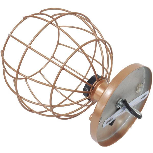 Imagem de 10 Lustres Teto Plafon Industrial Aramado Globo Retrô Luminária Vintage Cobre Rose Gold Agp Ilumini