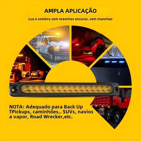 Imagem de 10 Luzes de LED para Barra de Luz Traseira de Carro - Sinal de Ré e Marcador Lateral