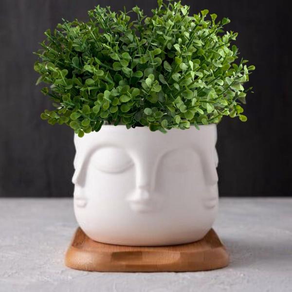 Imagem de 10 maços de mini plantas artificiais ótima para projetos de decoração em festas com 6 hastes cada - DE0324