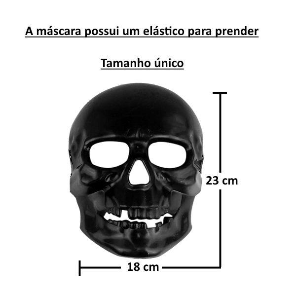 Imagem de 10 Máscara Caveira Preta Lembrança Halloween Sacola Surpresa