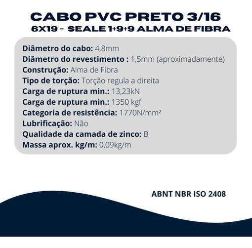 Imagem de 10 Metros Cabo Aço 3/16 Revestido Em Pvc Para Academia 6X19