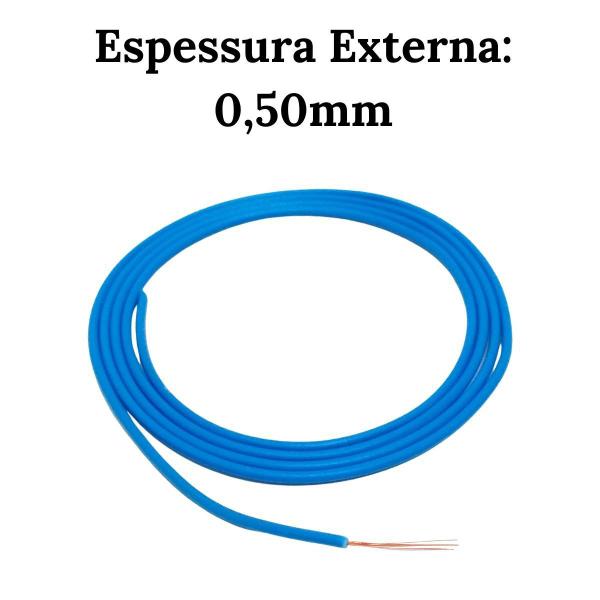 Imagem de 10 Metros Cabo Auto 0,5mm Cabinho Remoto Azul 1x0,50mm Para Som Automotivo 0,5mm Alto Falante Fio Flexível