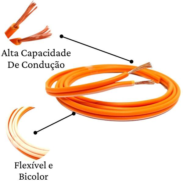 10 Metros Fio Paralelo Automotivo 2x2,50mm 2x12 Laranja Alto Falante Som De Carro Ambiente Instalação - UNIQ CABLE Imagem de 10 Metros Fio Paralelo Automotivo 2x2,50mm 2x12 Laranja Alto Falante Som De Carro Ambiente Instalação