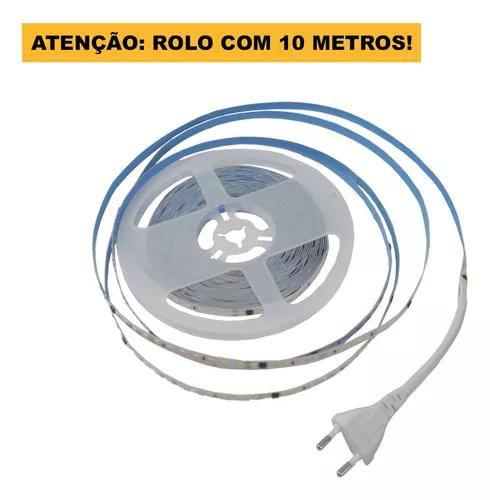 Imagem de 10 Metros Fita De Led 120 Leds Monovolt C/ Conector Plug