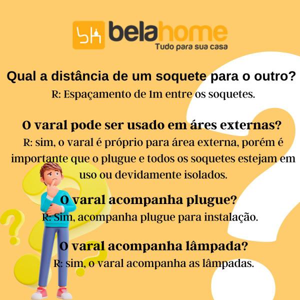 10 Metros Varal De Luzes Festão Natal C/ Lâmpadas Bolinha Led G45 - Bela Home Imagem de 10 Metros Varal De Luzes Festão Natal C/ Lâmpadas Bolinha Led G45