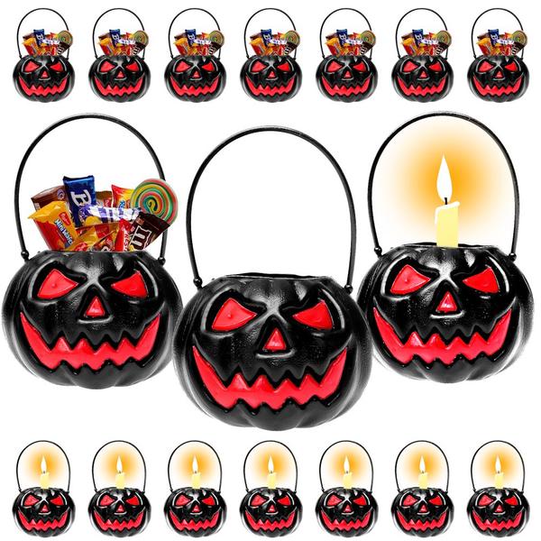 Imagem de 10 Mini Abóbora Preta p/ Dia das Bruxas Halloween Balde p/ Decoração e Doces