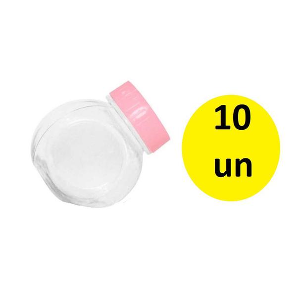 Imagem de 10 Mini Baleiro Bolinha Com Tampa Plástica Rosa