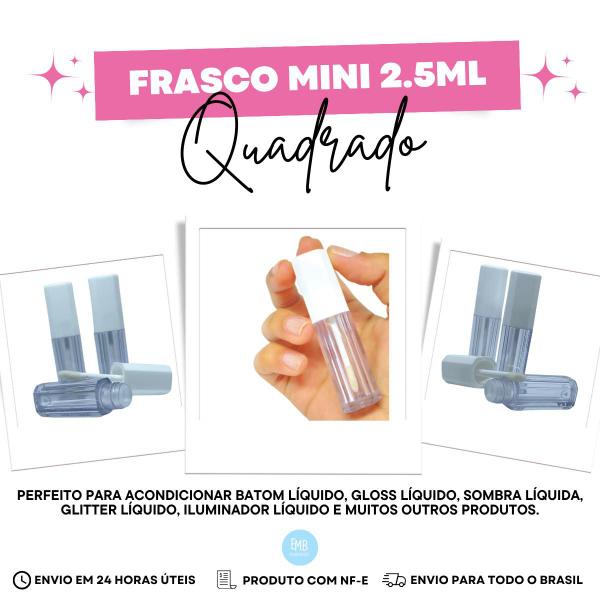 Imagem de 10 Mini Frasco De Gloss Vazio Quadrado Lembrancinhas Amostra