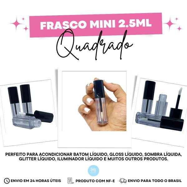 Imagem de 10 Mini Frasco De Gloss Vazio Quadrado Lembrancinhas Amostra