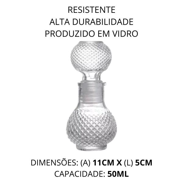 10 Mini Garrafa de Vidro Perfume Licor Decoração 50ml - Freecom Imagem de 10 Mini Garrafa de Vidro Perfume Licor Decoração 50ml
