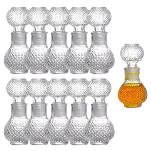 10 Mini Garrafa de Vidro Perfume Licor Decoração 50ml - Freecom Imagem de 10 Mini Garrafa de Vidro Perfume Licor Decoração 50ml