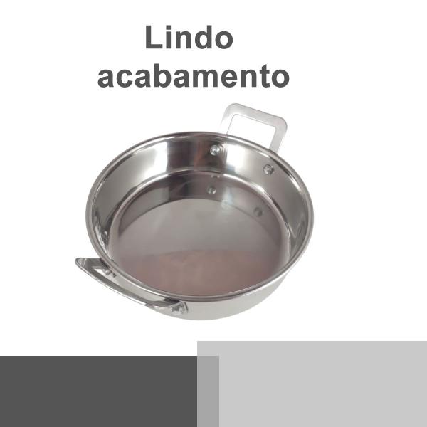 Imagem de 10 mini panelinha caçarola inox luxe p/ servir c/ alça m2