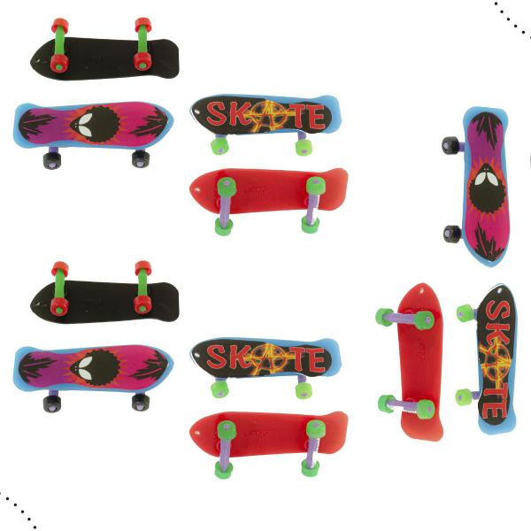 Imagem de 10 Mini Skate Infantil Manobras Brinquedo Sacolinha Surpresa Presente Crianças