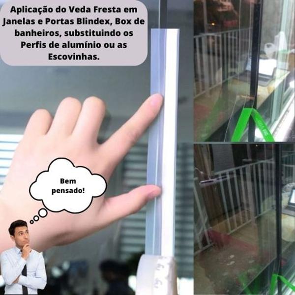 Imagem de 10 MT Veda Fresta de Porta Rodinho Transparente contra chuvas bichos poeira sapos 3,5 Cm Altura