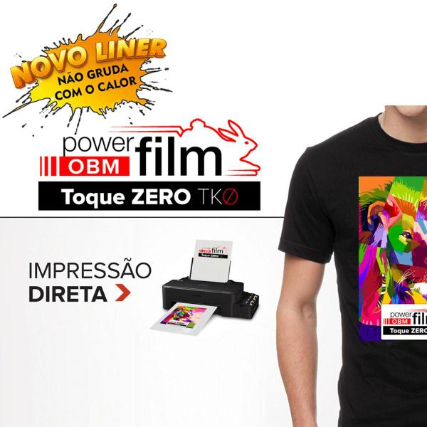 Imagem de 10 OBM A3 Toque Zero Power Film - Super Branco - 10 Folhas A3 - Novo Liner Não Gruda Com o Calor - Impressão Direta