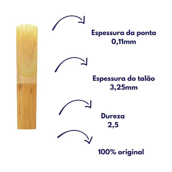 Imagem de 10 Palhetas Java Nº 2,5 P/sax Soprano Sr3025 Vandoren 5575