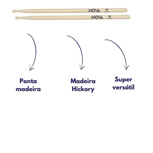 Imagem de 10 pares baquetas 5b ponta de madeira tear drop n5b vic firth 6091