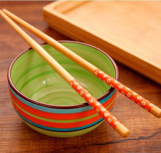 Imagem de 10 Pares De Hashi De Bambu Para Alimentos Comida Japonesa Oriental
