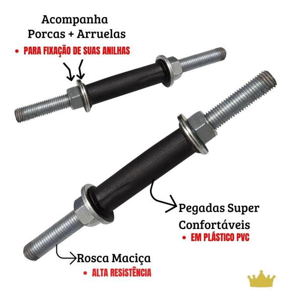 Imagem de 10 Pares Halter De 33cm / Rosca Para Musculação 