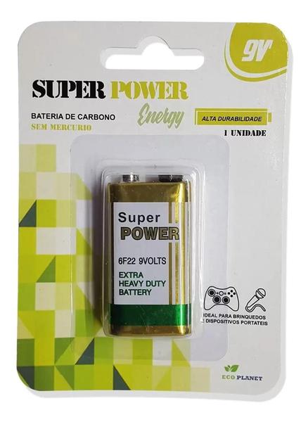 Imagem de 10 PÇ Bateria 9v 6F22 Super Power Blister Longa Duração