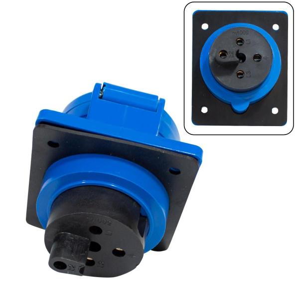 Imagem de 10 pc Tomada Embutir 3P+T 32A 9H Azul 220/250V