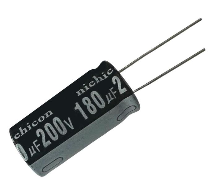 Imagem de 10 PÇS CAPACITOR ELETROLITICO 180X200V - 180UF X 200V 105º