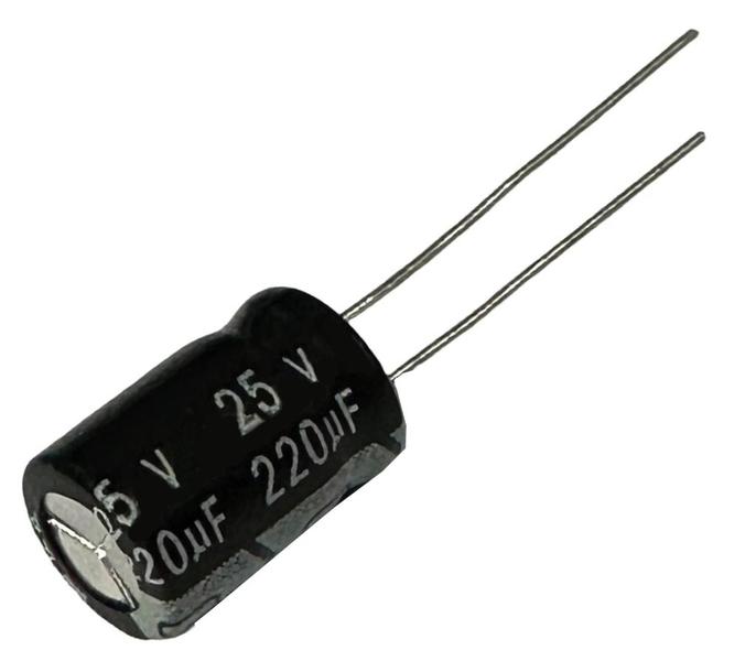 Imagem de 10 PÇS - CAPACITOR ELETROLITICO 220X25V - 220UF X 25V - 105º