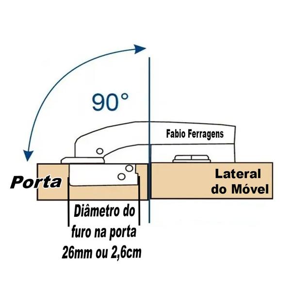 Imagem de 10 Peças - Dobradiça Para Armario Canto Falso De 26mm