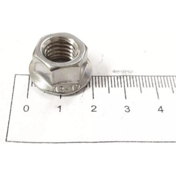 10 Peças Porca Sextavada Flangeada C/ Serrilha M10 Aço/inox - GB ELETRICA Imagem de 10 Peças Porca Sextavada Flangeada C/ Serrilha M10 Aço/inox