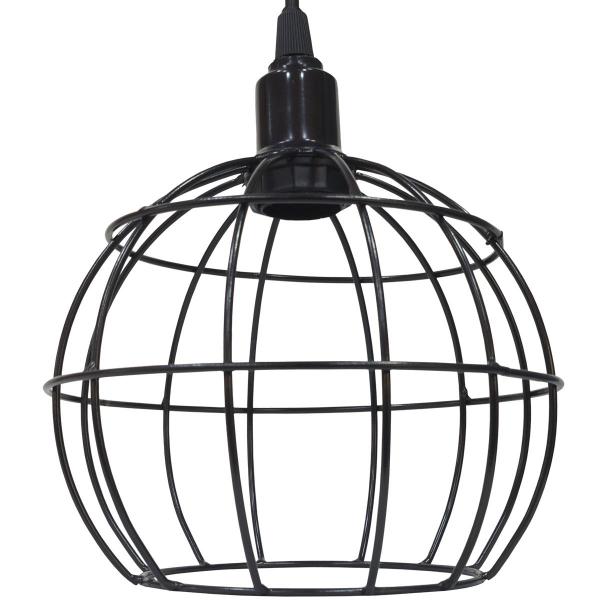 Imagem de 10 Pendentes Aramado Globo Luminária Lustre Teto Retrô Vintage Industrial Balcão Preto