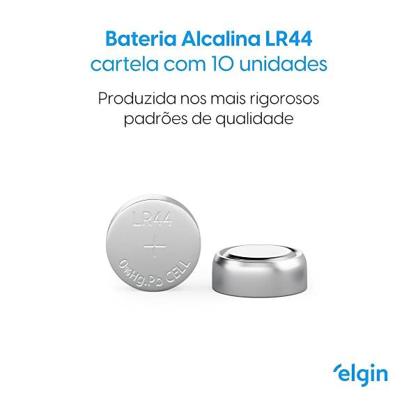 Imagem de 10 Pilhas Baterias LR44 AG13 LR1154 1,5v Alcalina Elgin